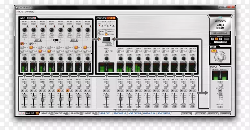 麦克风变焦UAC-8声卡和音频适配器音频混频器.麦克风