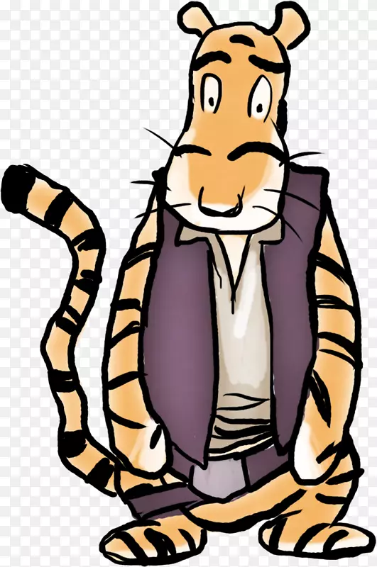 老虎人类行为卡通野生动物剪贴画-老虎