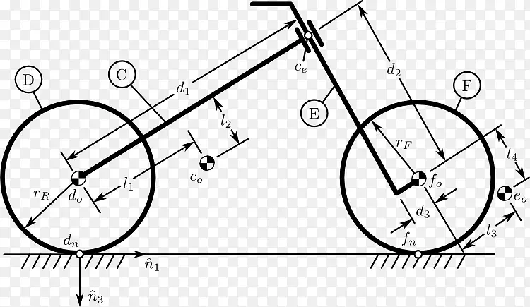 直升机自行车运动几何方程-自行车