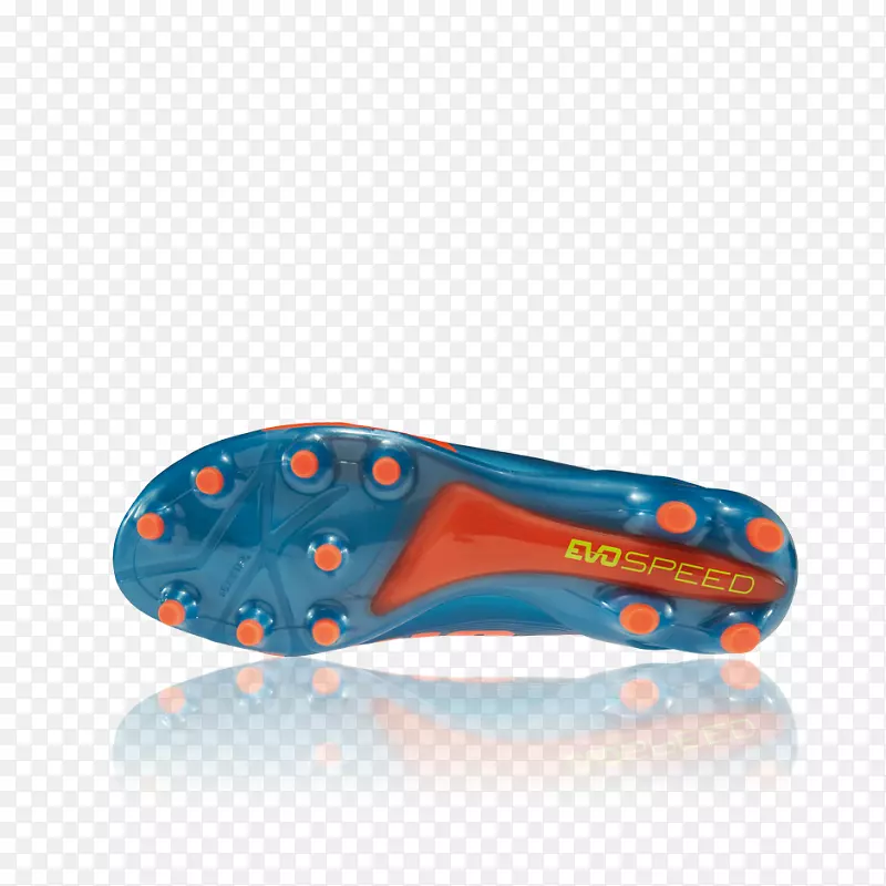 足球靴美洲狮鞋蓝色橙色-阿迪达斯速度细胞