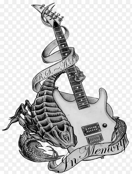 刺青蝎子吉他艺术蝎子刺