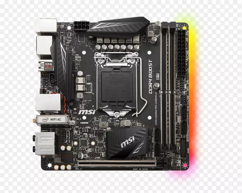 英特尔msi z370 i游戏亲碳ac lga 1151 msi z370i碳交流主板游戏-英特尔