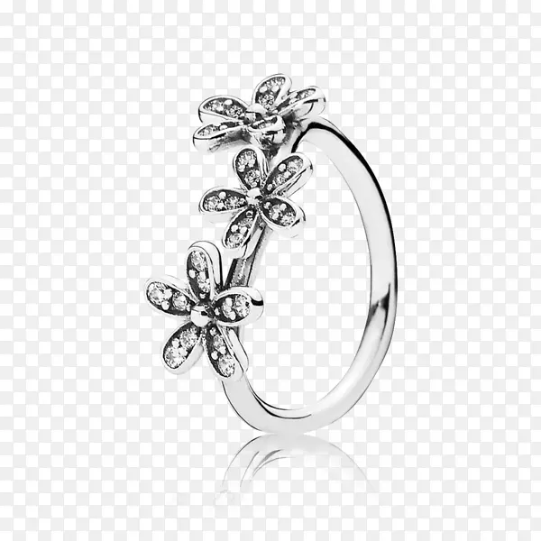 潘多拉耳环立方氧化锆纯银戒指