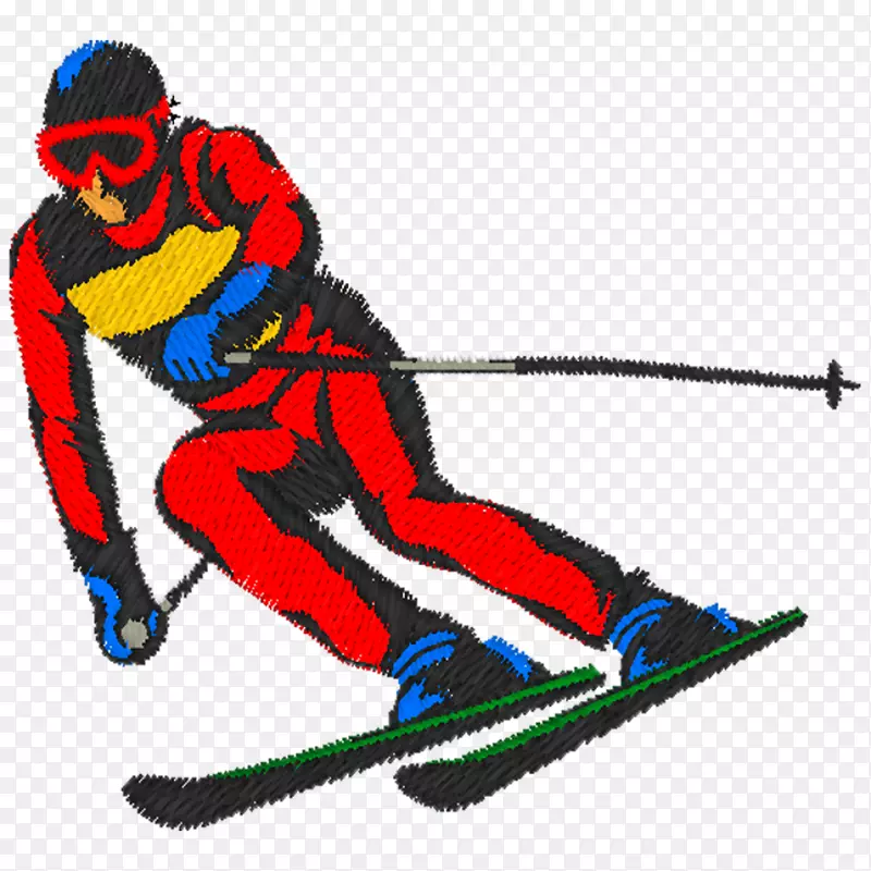 机器刺绣儿童滑雪杆.儿童
