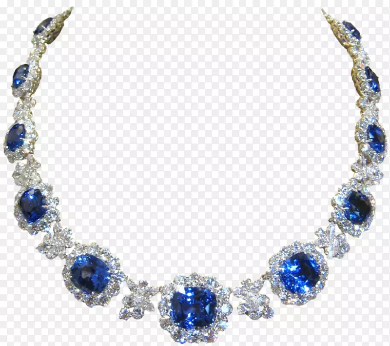 蓝宝石项链珠宝钻石手镯-蓝宝石