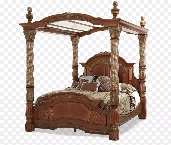 瓦伦西亚别墅床头柜-四柱床桌