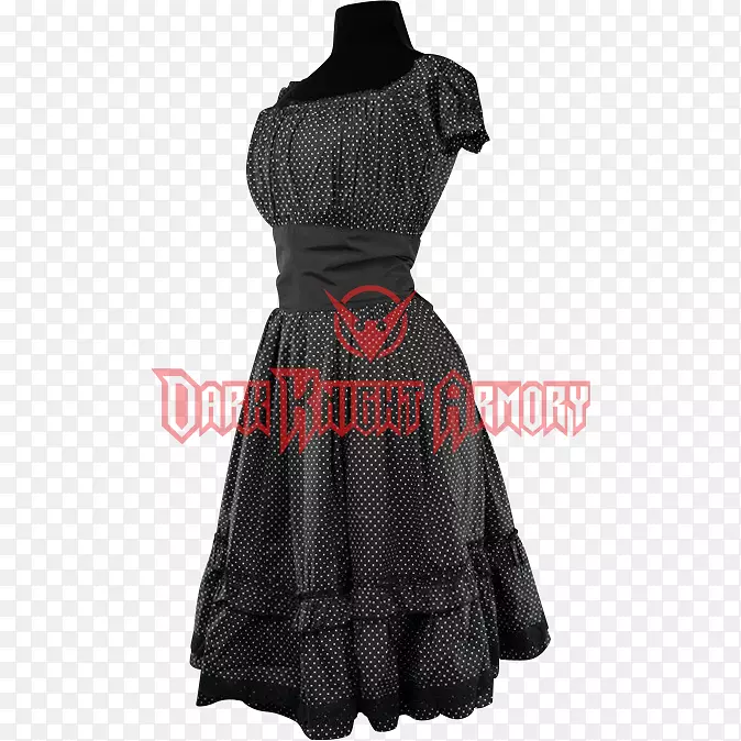 小黑裙波尔卡点时尚设计-连衣裙