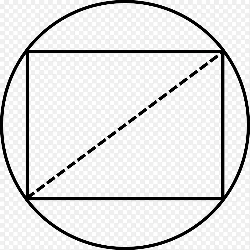 矩形直径限定圆对角线计算机监视器