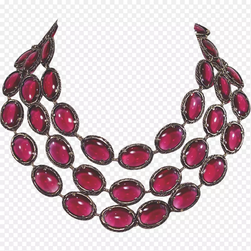 红宝石50年代珠宝60年代耳环-红宝石