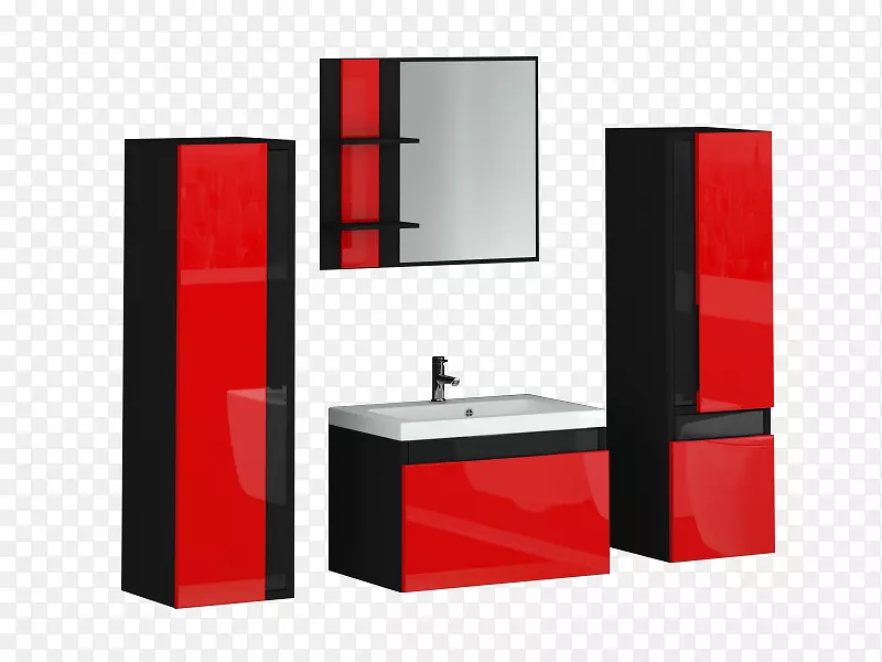 浴室柜架红色家具-厕所