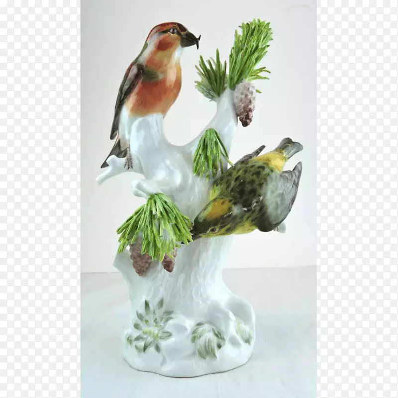 鸟瓷塑像花瓶-鸟