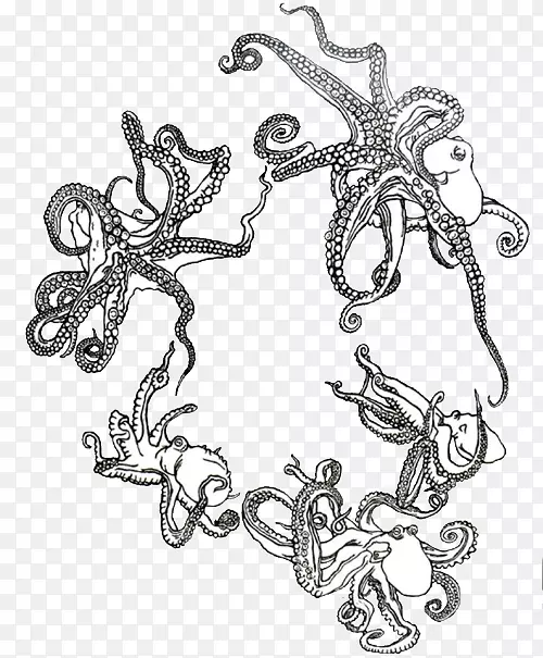 章鱼昆虫视觉艺术线