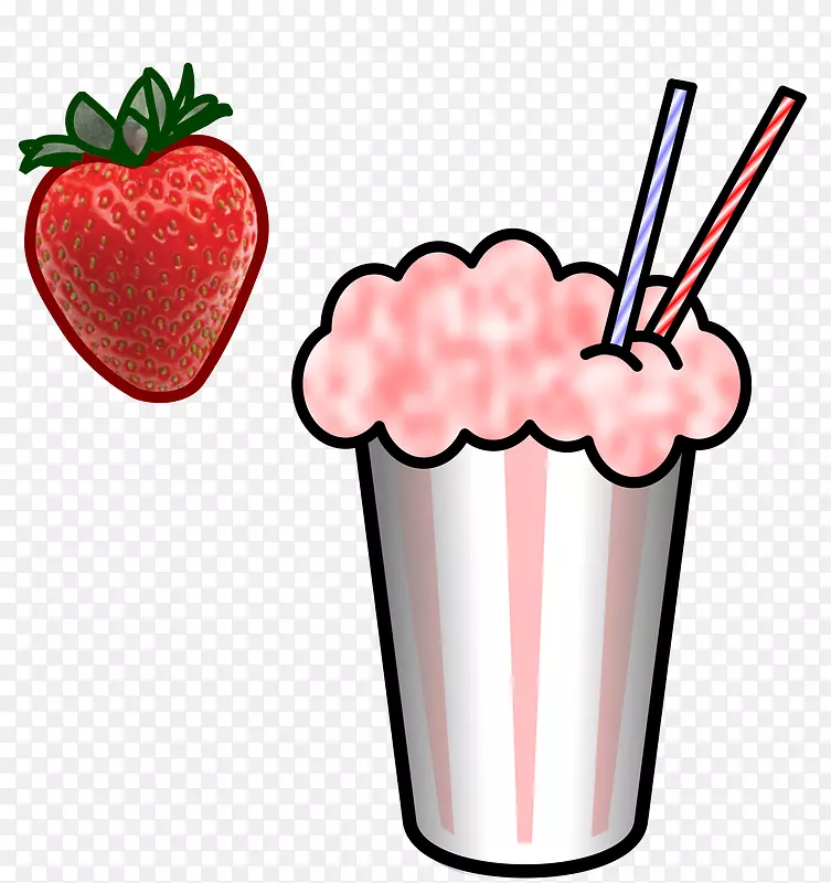 草莓奶昔鸡尾酒冰淇淋-草莓
