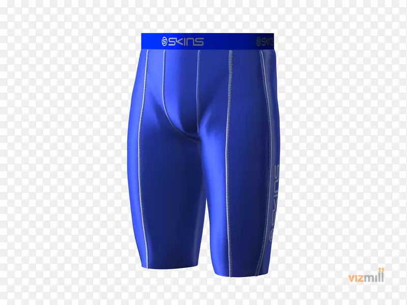 泳裤钴蓝腰短裤设计