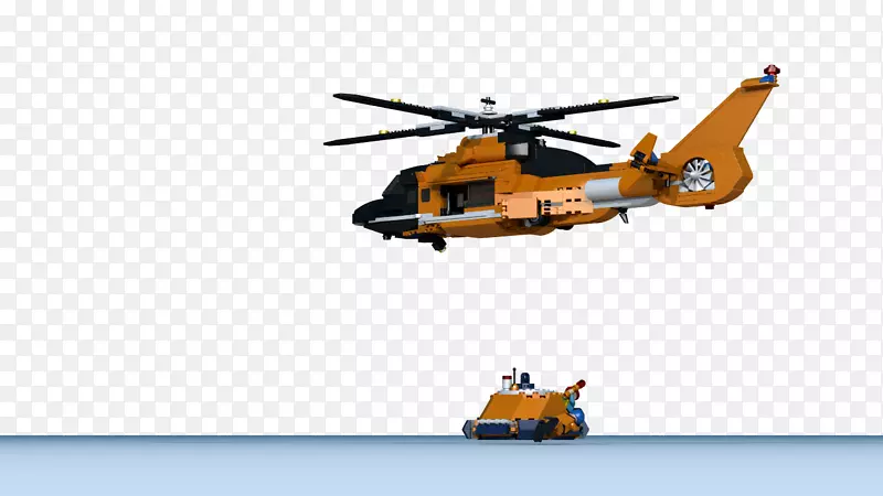 直升机旋翼直升机HH-65海豚搜救乐高理念直升机