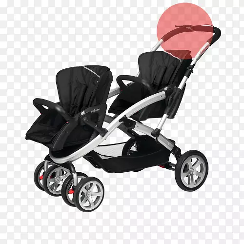 婴儿运输山地马车二重奏婴儿双胞胎在车里和家里