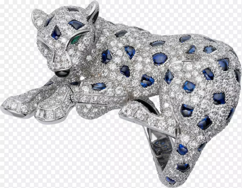 蓝宝石戒指珠宝钻石卡地亚-蓝宝石