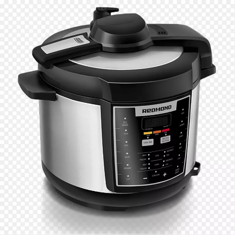 多锅压力烹饪慢锅Redmond m4502e系列多专业炊具系列，34个节目，5升，860 w，黑色电深油炸机。