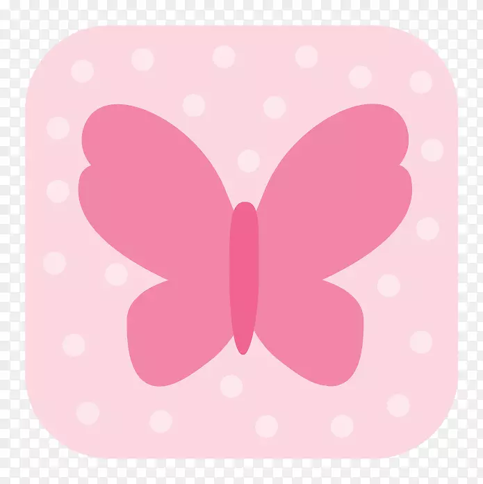 粉红色的心型-迷人的蝴蝶