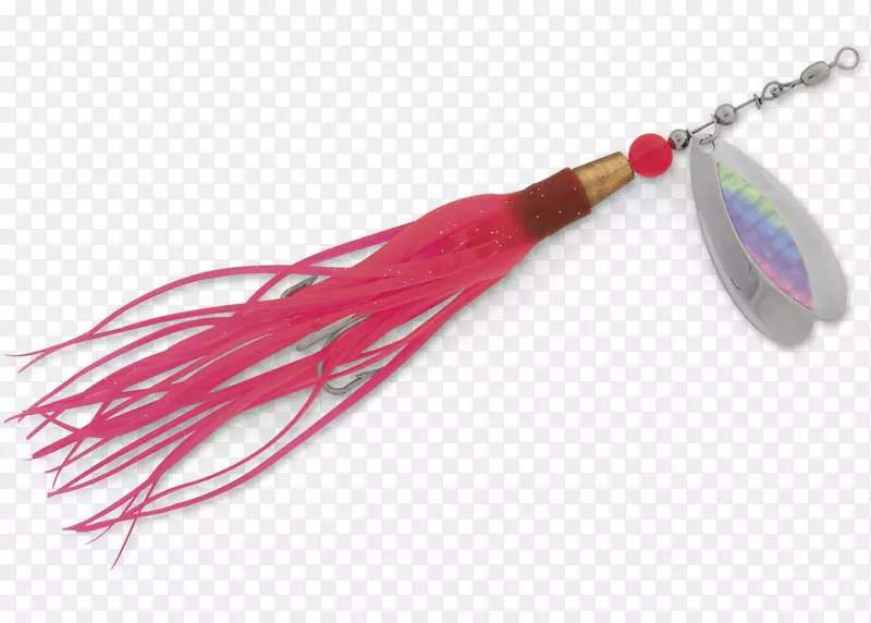 菠萝鱼饵匙引诱粉红色的羽毛