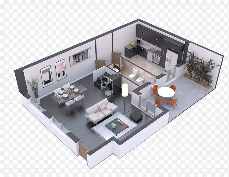 平面图，房屋，家具，公寓楼