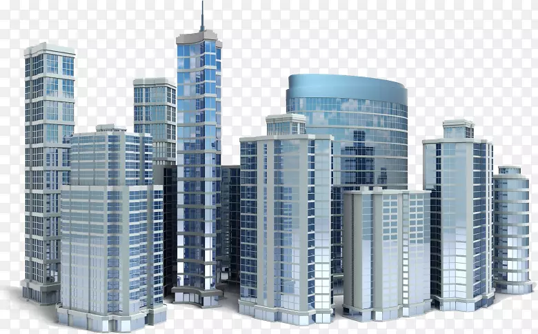 高层建筑工程建筑材料总承包商摩天大楼三维模型