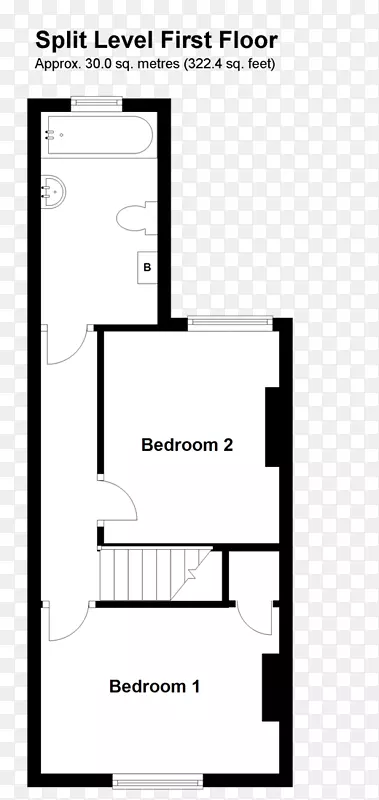 布罗德斯通梯田式住宅卧室-房屋平面图