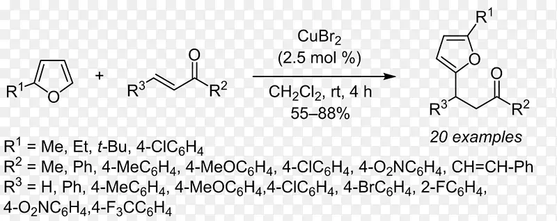 亲核共轭加成铜(Ⅱ)溴羰基化合物呋喃羰基溴化物