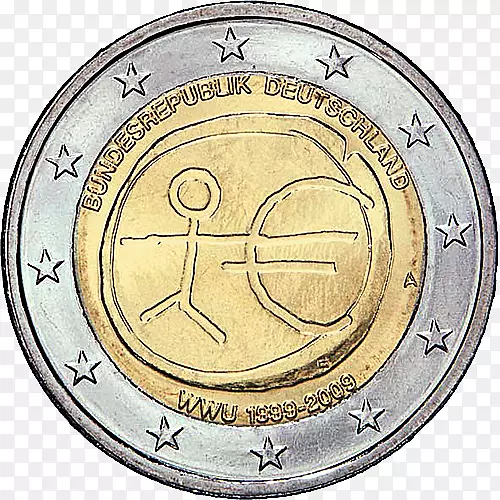 硬币经济和货币联盟欧元货币-2欧元硬币