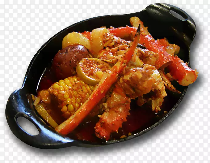 煮蟹、菜、餐厅-蛤、牡蛎、贻贝和扇贝。