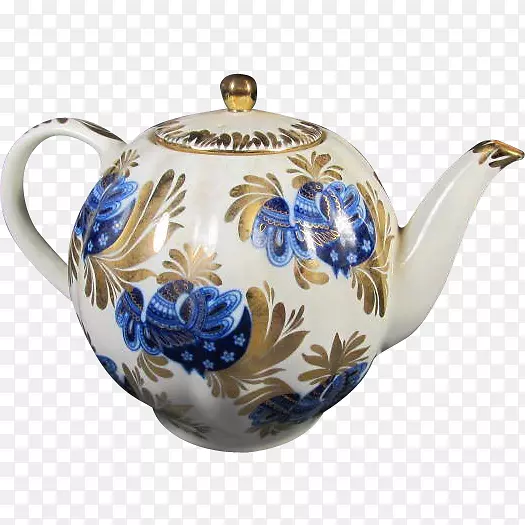 茶壶蓝白色陶器陶瓷钴蓝壶