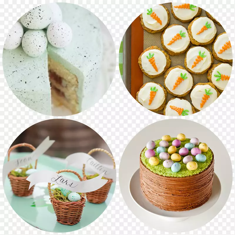 糖霜胡萝卜蛋糕奶油纸杯蛋糕-复活节习俗