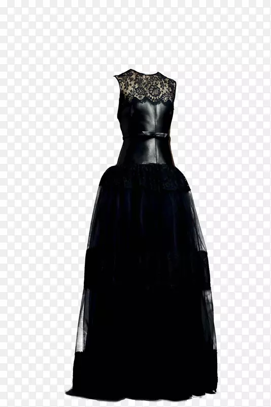 小黑裙派对礼服缎子连衣裙