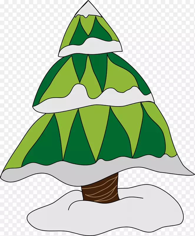 松树冬季剪贴画-圣诞第一树