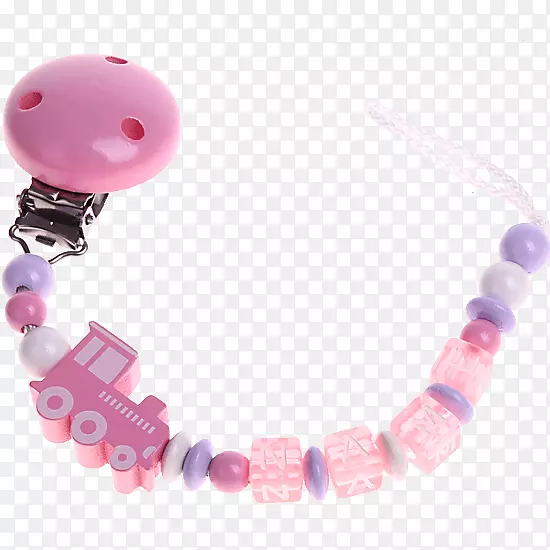 珠子手镯项链宝石粉红色m项链