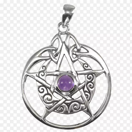 紫水晶项链、五角饰和吊坠珠宝.五方格珠宝