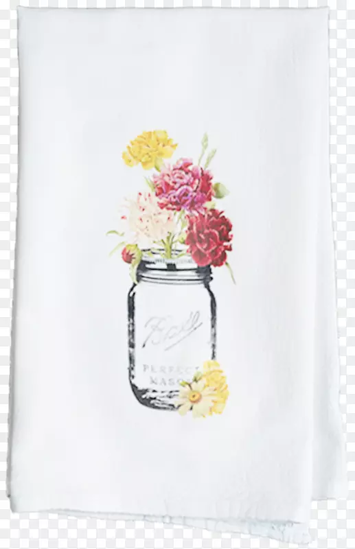 毛巾梅森罐子花瓶悬垂设计-面粉袋