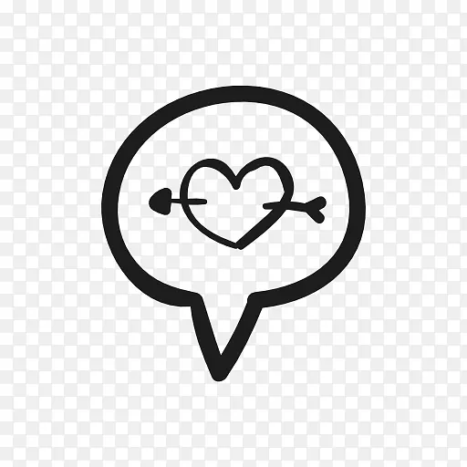 心和箭头电脑图标封装后记箭头穿过心脏。
