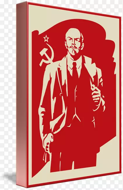 海报意象艺术画布-弗拉基米尔列宁