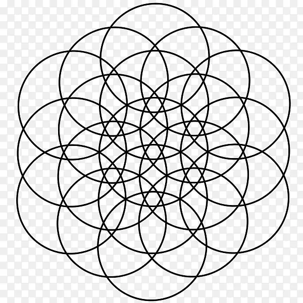 重叠圆，网格，神圣几何学，Metatron的立方体，麦田圆