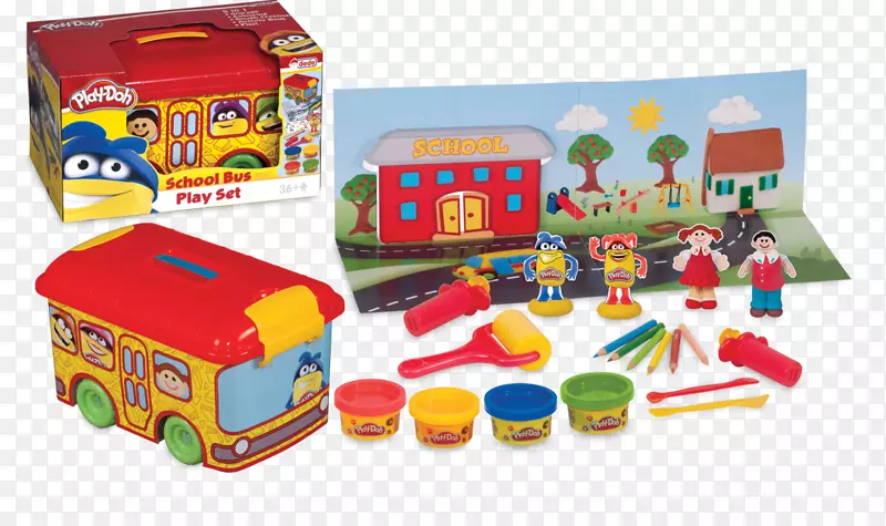 玩具游戏-Doh巴士塑胶游戏-玩具