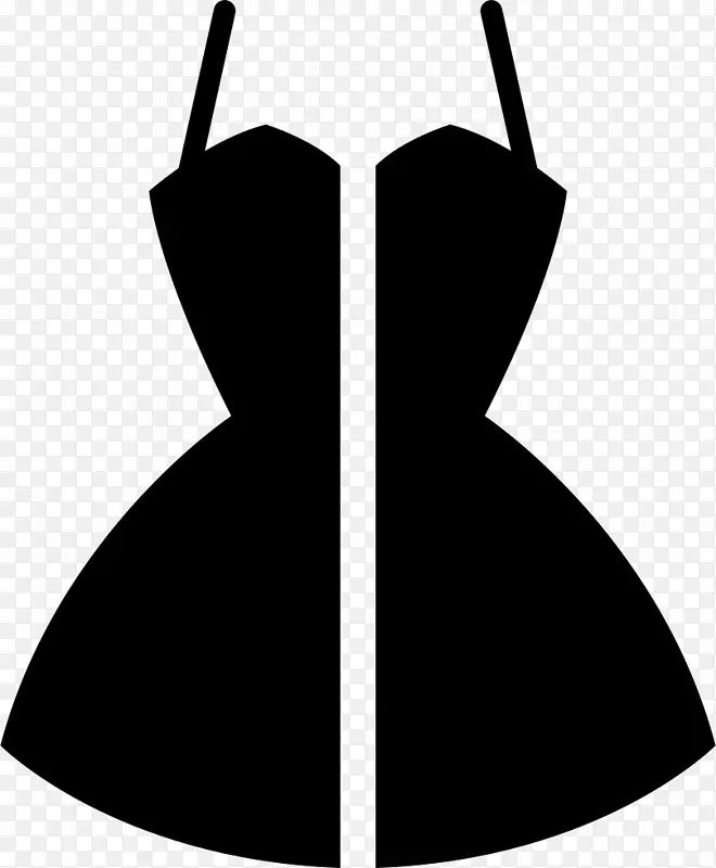 黑白连衣裙剪贴画设计