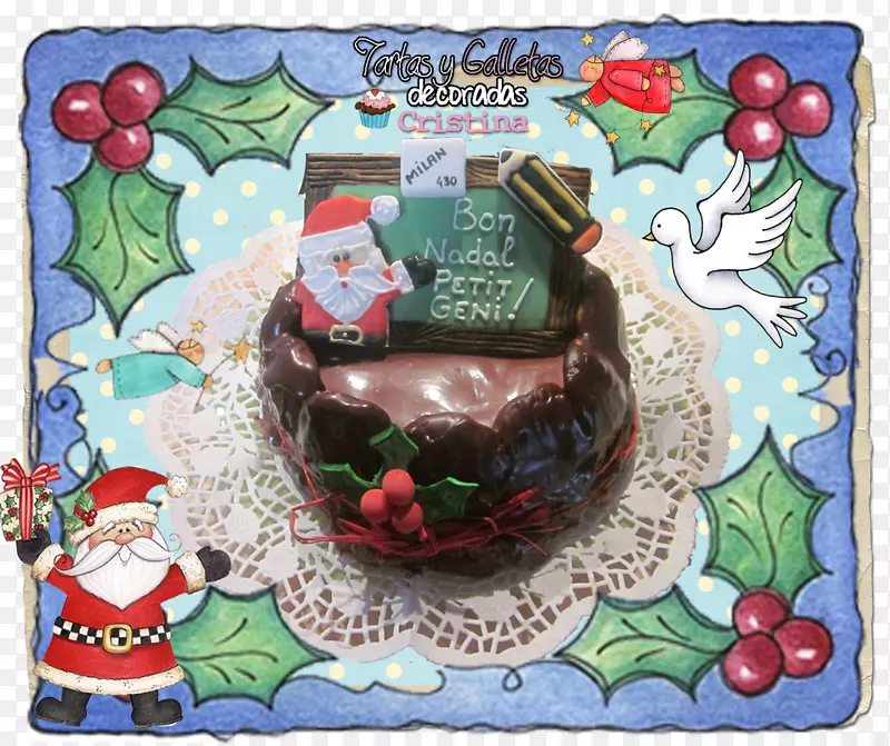 圣诞节装饰巧克力蛋糕