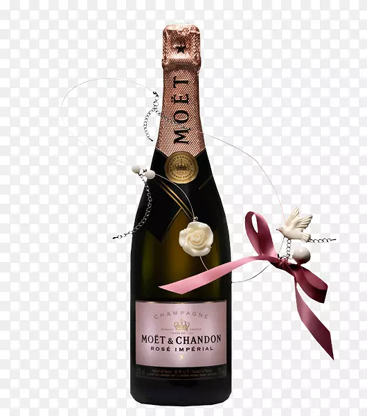 香槟葡萄酒mo t&Chandon玻璃瓶rosé-香槟