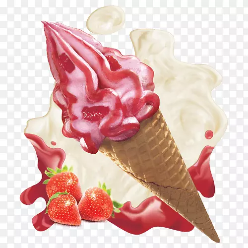 圣代冷冻酸奶冰淇淋圆锥形冰淇淋