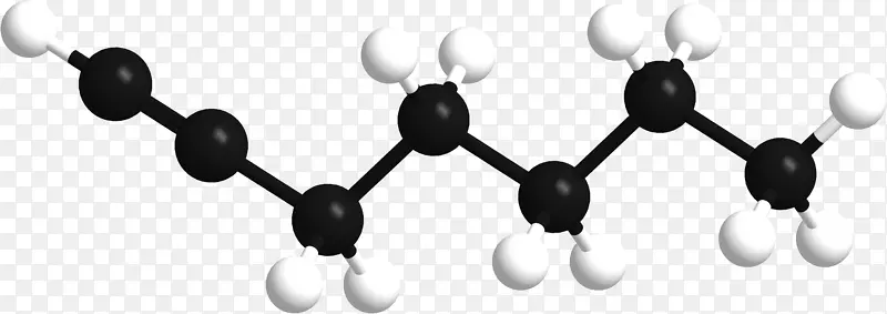 1-庚炔庚烯化学不饱和烃.三维模型