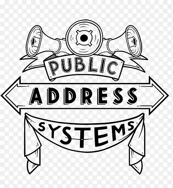 公共广播系统绘图标志艺术家.公共广播系统