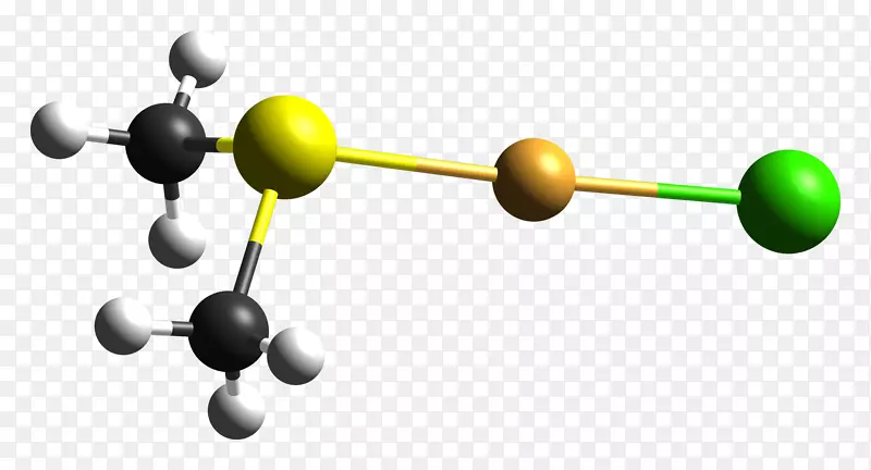二甲基硫化物球棒模型分子金(Ⅲ)氢硫化氢金