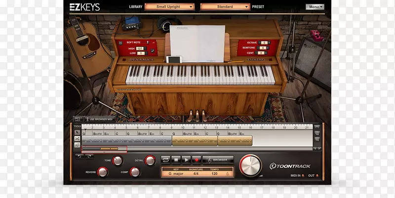 立式钢琴电子鼓手软件合成器键盘立式钢琴