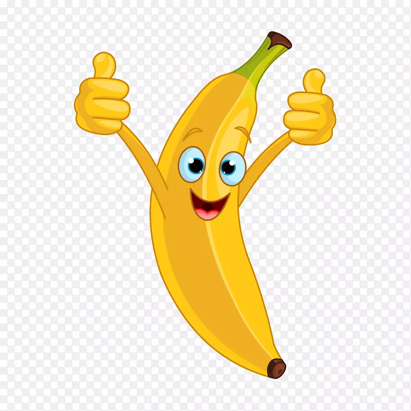 香蕉微笑拇指信号表情-香蕉